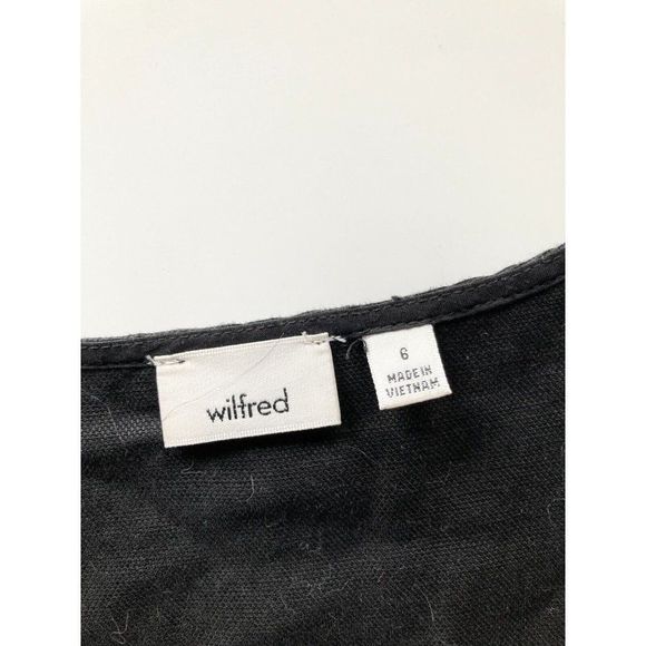 Aritzia WILFRED Brax Black Linen Lyocell Cut-Out Wrap Wide Leg Jumpsuit, Size 6 - Picture 11 of 13